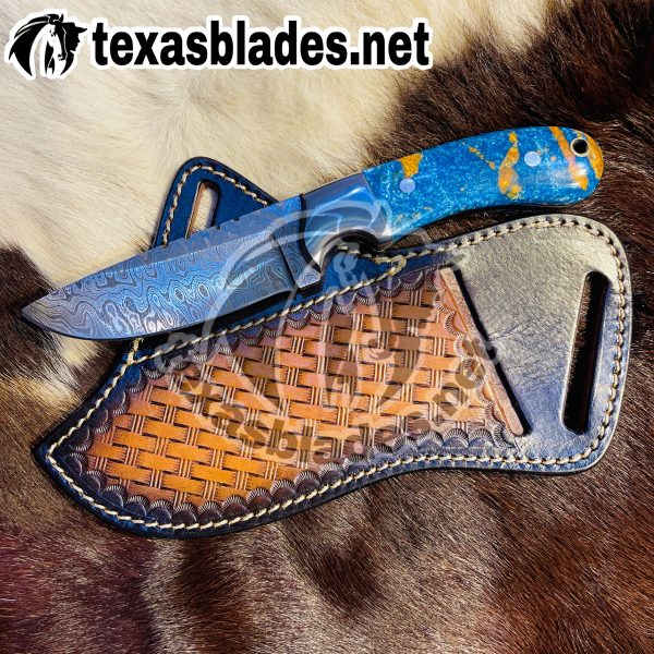 Custom Made Western Cowboy knife. With Right Handed Sheath To Rast On Back Belt.