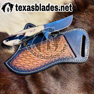 Custom Made Western Cowboy knife. With Right Handed Sheath Rast On Back Belt.