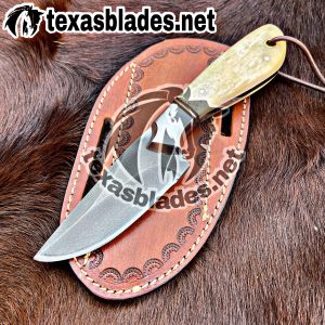 7" Cowboy knife Made With Rasp Steel With Powder Coated With Buffalo Horn Handle...